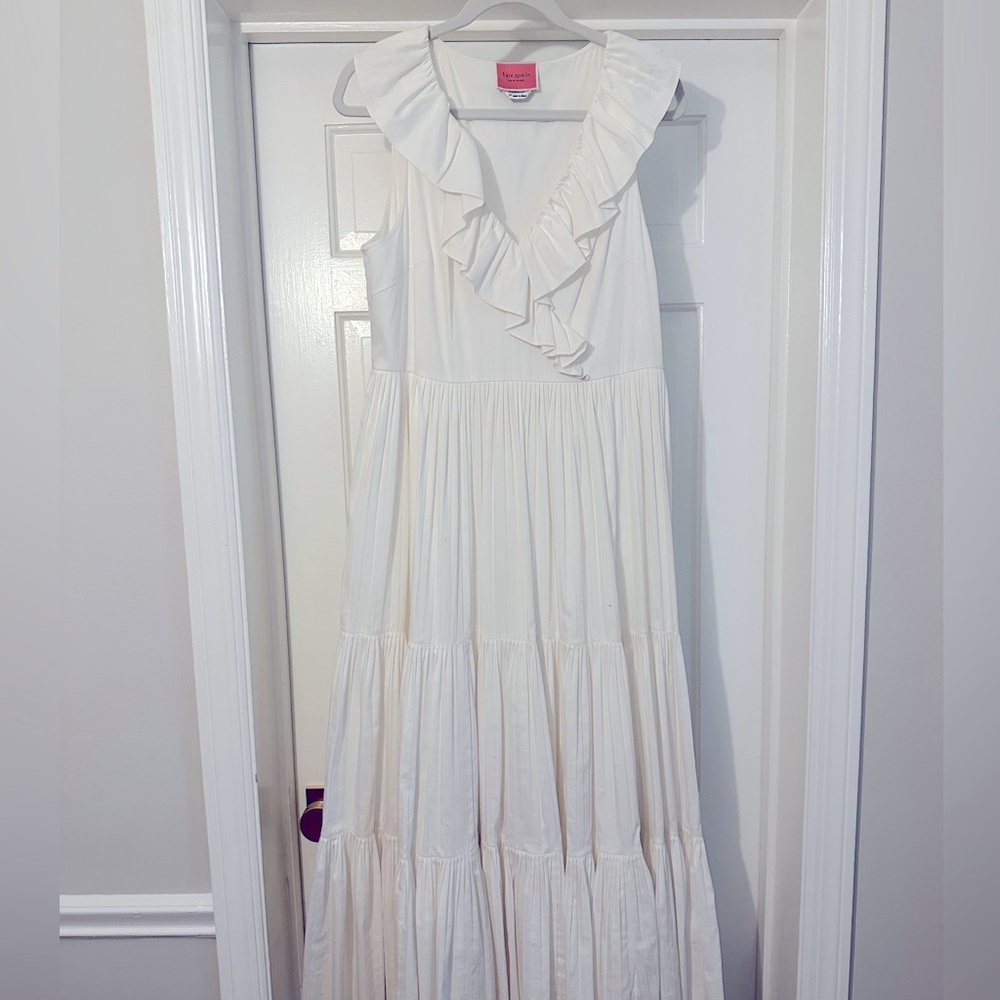 Kate Spade Ruffled Tiered Poplin Maxi Dress